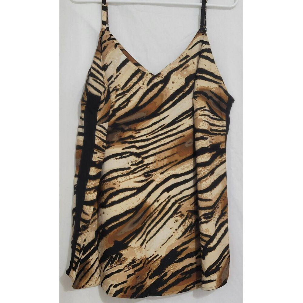 Ashley Stewart Womens Animal Print Tank Top Adjustable Straps 14/16 Plus Sz NWT